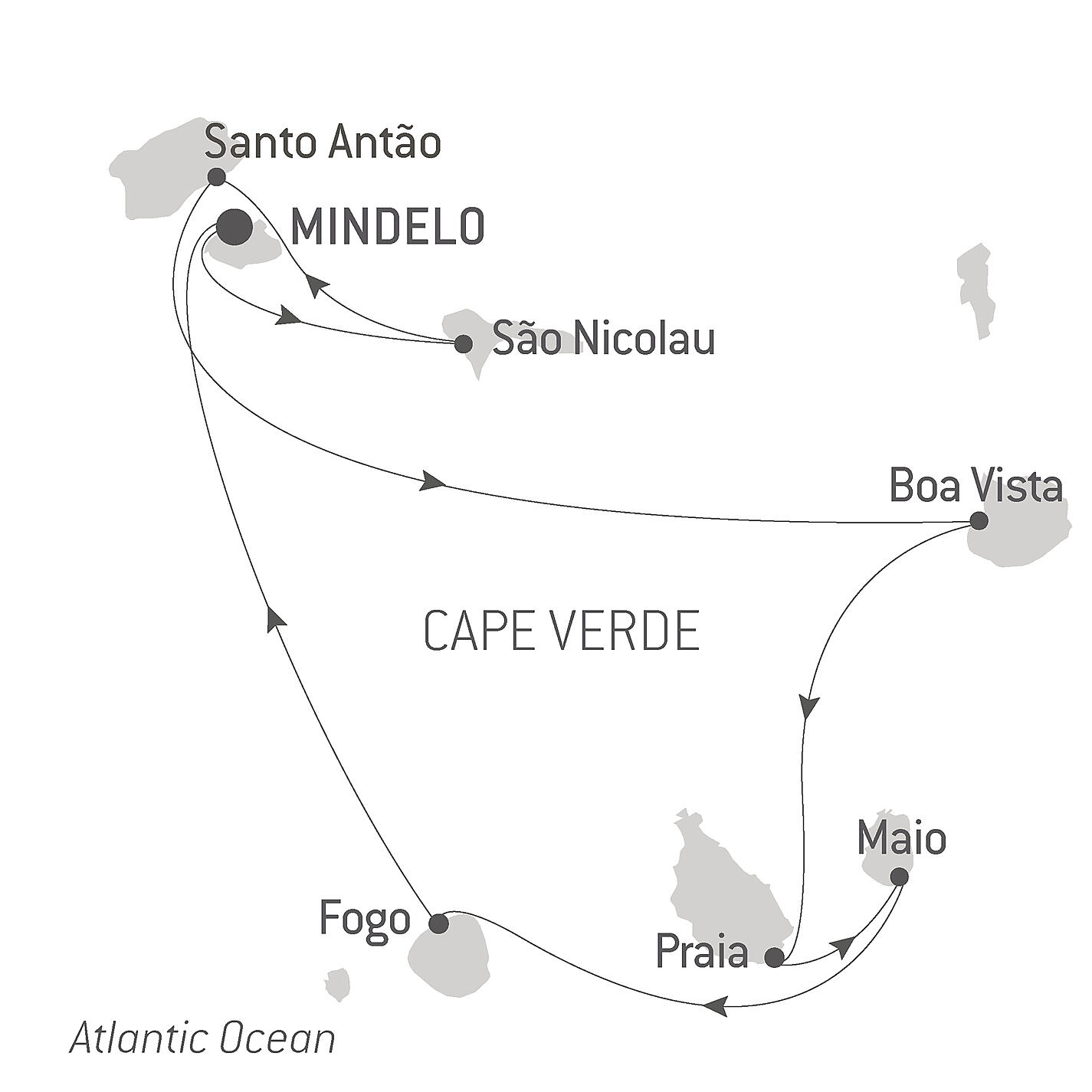 The Many Faces of Cape Verde Itinerary Map