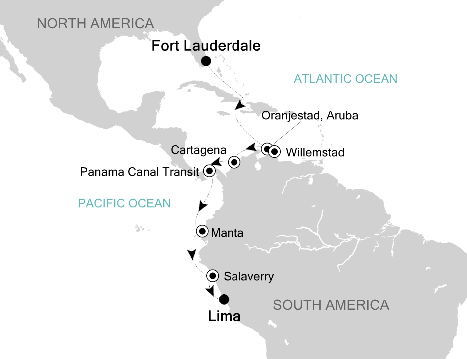 South America Cruise Itinerary Map