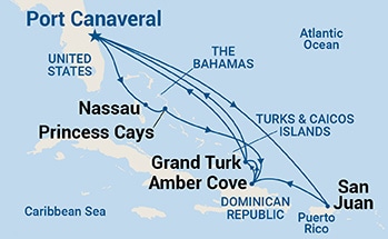 14-Day Eastern/Western Caribbean Adventurer Itinerary Map